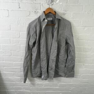 ETON Women's Slim Check Button Down Shirt Long Sleeve Black White Size 15